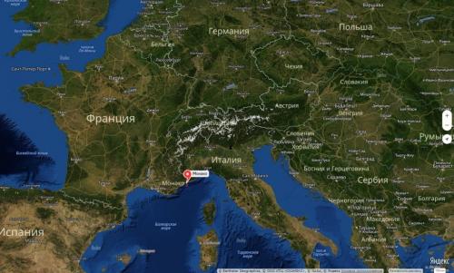 Монако на карте европы. Карта Монако на русском языке