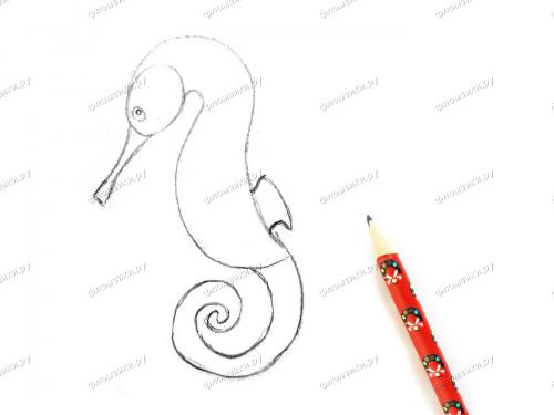 Как нарисовать морского конька