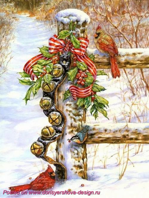 Птица красный КАРДИНАЛ символ. Птички Рождества. КРАСНЫЙ КАРДИНАЛ