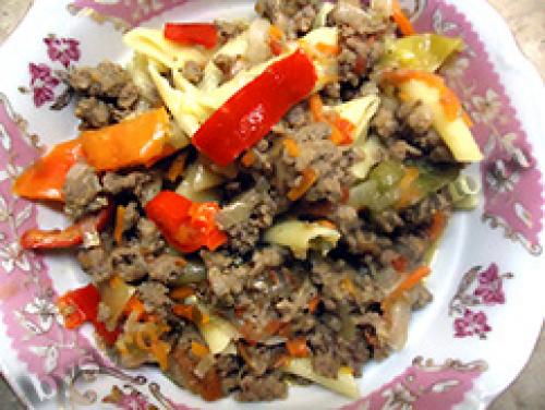 Макароны по-флотски в казане. Макароны по — флотски с фаршем и овощами