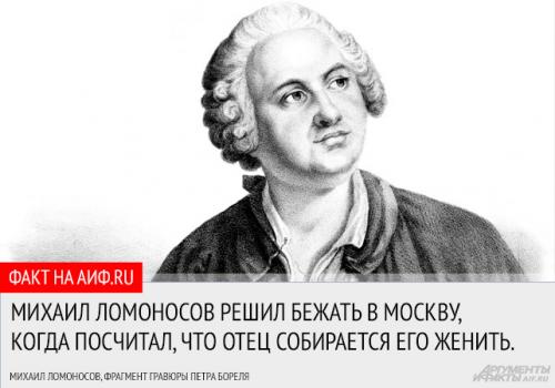 Ломоносов интересные факты из литературы. Интересные факты из жизни Ломоносова