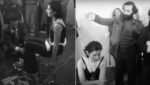 Эксперимент Марины Абрамович. Страшный эксперимент: художница стояла 6 часов смирно и позволяла зрителям творить с ней, что угодно