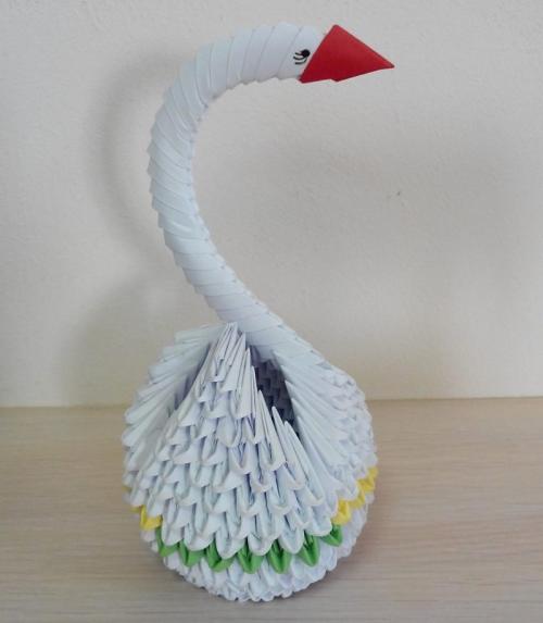 Техника оригами лебедь. Изготовление объёмного лебедя