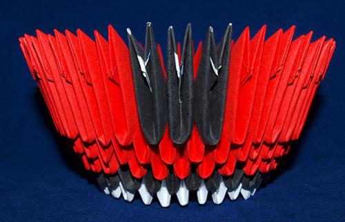 Модульное оригами лебедь с крыльями. Лебедь в Красном | Модульное оригами лебедь схема сборки