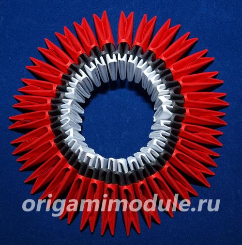 Модульное оригами лебедь с сердцем. Лебедь в Красном | Модульное оригами лебедь схема сборки