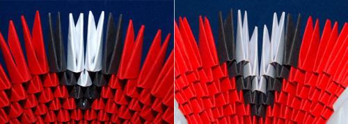 Модульное оригами лебедь с сердцем. Лебедь в Красном | Модульное оригами лебедь схема сборки