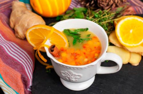 Чай с облепихой и имбирем