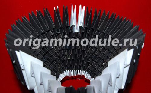 Лебедь оригами из модулей. Лебедь в черном | Модульное оригами лебедь схема