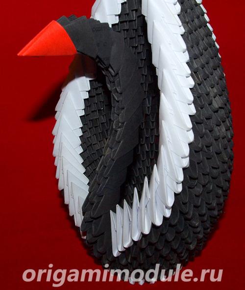 Лебедь оригами из модулей. Лебедь в черном | Модульное оригами лебедь схема