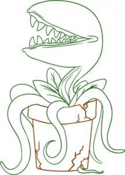 Венерина Мухоловка нарисовать. Венерина Мухоловка рисунок карандашом