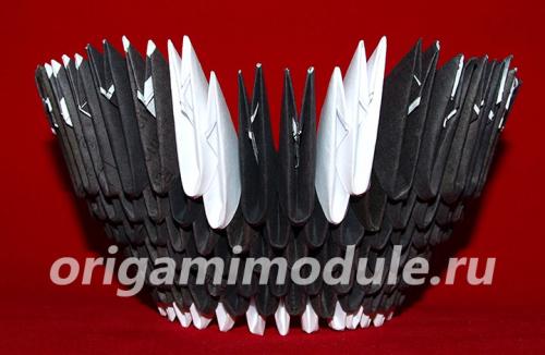 Лебедь оригами из модулей. Лебедь в черном | Модульное оригами лебедь схема