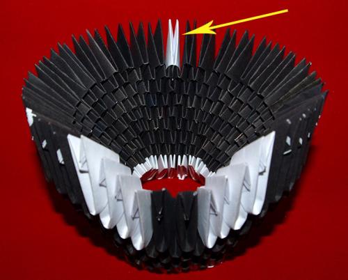 Лебедь оригами из модулей. Лебедь в черном | Модульное оригами лебедь схема