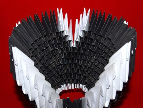 Лебедь оригами из модулей. Лебедь в черном | Модульное оригами лебедь схема