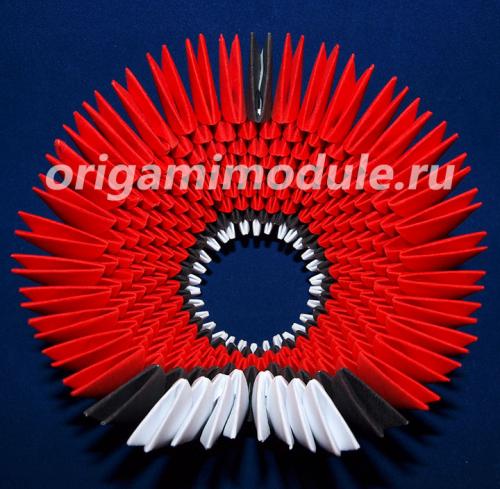 Модульное оригами лебедь с ажурным хвостом. Лебедь в Красном | Модульное оригами лебедь схема сборки