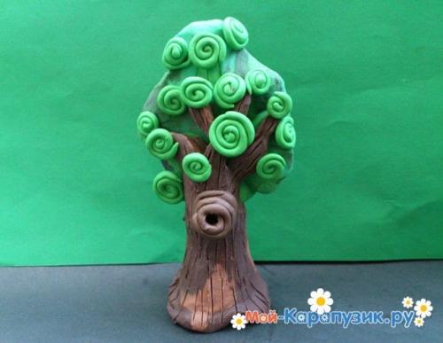 Как сделать дерево из пластилина. Как слепить дерево из пластилина.