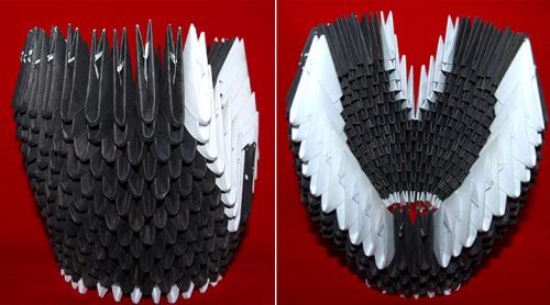 Лебедь оригами из модулей. Лебедь в черном | Модульное оригами лебедь схема