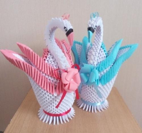 Техника оригами лебедь. Изготовление объёмного лебедя