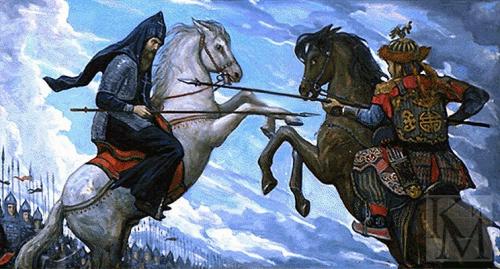 Битва между пересветом и Челубеем. Поединок Пересвета с Челубеем (2 фото) 01