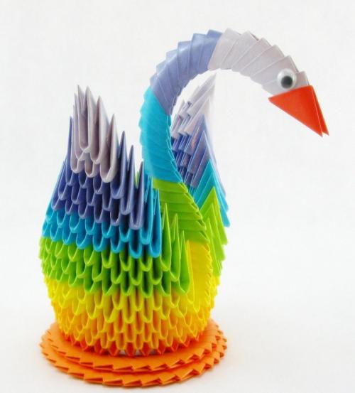 Техника оригами лебедь. Изготовление объёмного лебедя