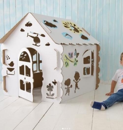 Как сделать простой домик из картона. Как сделать большой домик из картона