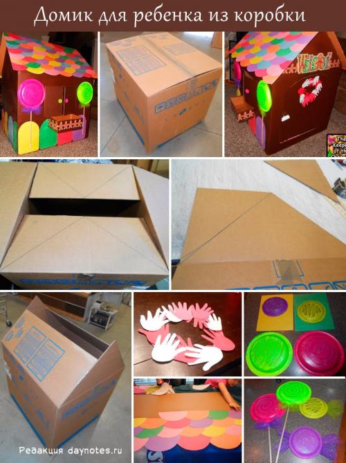 Как сделать большой домик из картона. Домик для детей из картона своими руками — пошаговое фото. Чертежи и схемы детского картонного домика.
