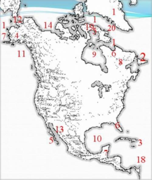 Береговая линия материка изрезана северная америка