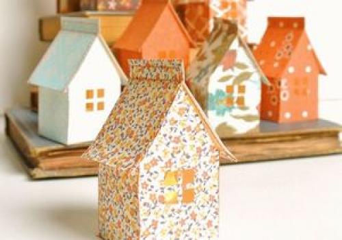 Зимние сказочные домики. Сказочные домики из картона 01