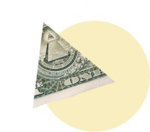 Символ денег. Пирамида из доллара