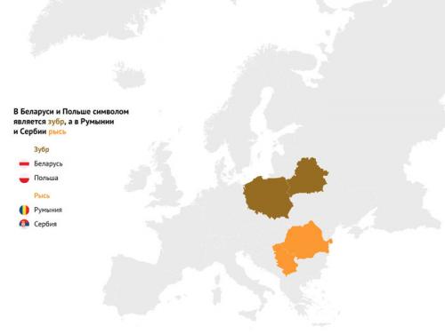 Животные символы стран. 44 страны Европы и их национальные животные