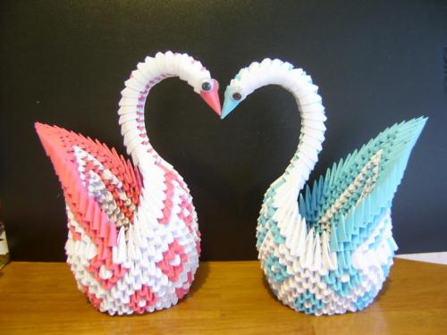 Как сделать модульный лебедь более реалистичным. Объёмный лебедь из модулей