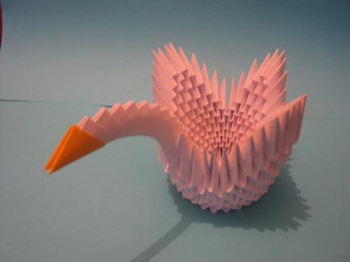 Как сделать модульный лебедь более реалистичным. Объёмный лебедь из модулей