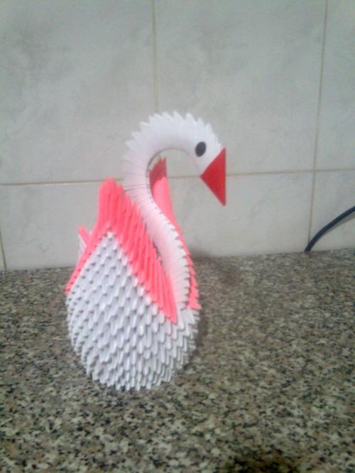 Как сделать модульный лебедь более реалистичным. Объёмный лебедь из модулей