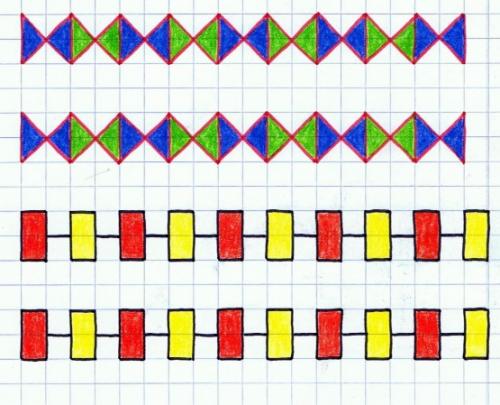 Рисунки на полях тетради в клетку. Для начинающих дошкольников.