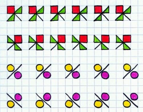 Рисунки на полях тетради в клетку. Для начинающих дошкольников.