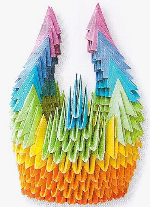 Как соединить модульные части для создания лебедя с красивыми крыльями. Крылья, лапы и хвосты лебедя из оригами