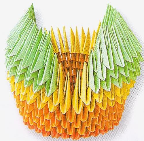 Как соединить модульные части для создания лебедя с красивыми крыльями. Крылья, лапы и хвосты лебедя из оригами