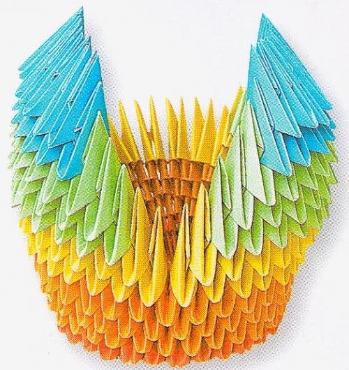 Как соединить модульные части для создания лебедя с красивыми крыльями. Крылья, лапы и хвосты лебедя из оригами