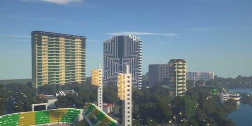 14-Летний школьник 2 года строил копию Краснодара в майнкрафте.