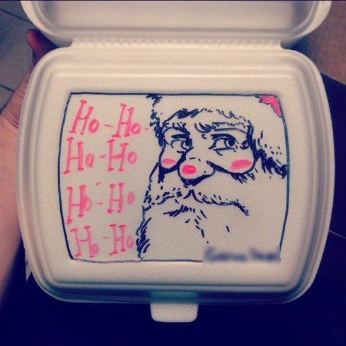 Работаю в кофейне.  Попросили написать Приятного Аппетита или приходите к нам ещё на ланчбоксах. 07