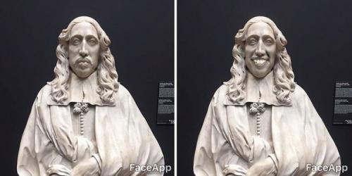 Парень ходит по музеям и Смешит старинные портреты с помощью приложения Faceapp. 01