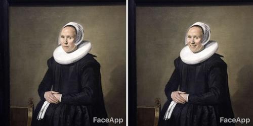 Парень ходит по музеям и Смешит старинные портреты с помощью приложения Faceapp. 02