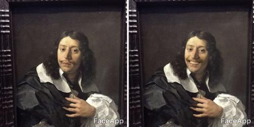 Парень ходит по музеям и Смешит старинные портреты с помощью приложения Faceapp. 05