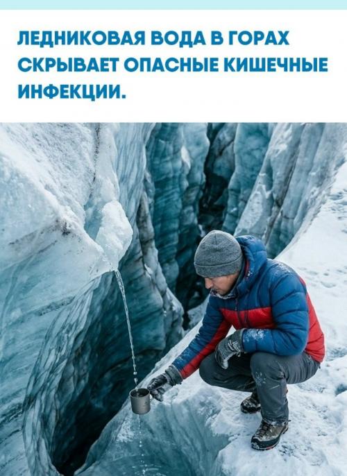 Кристально чистая вода из ледникового ручья обманчива.  