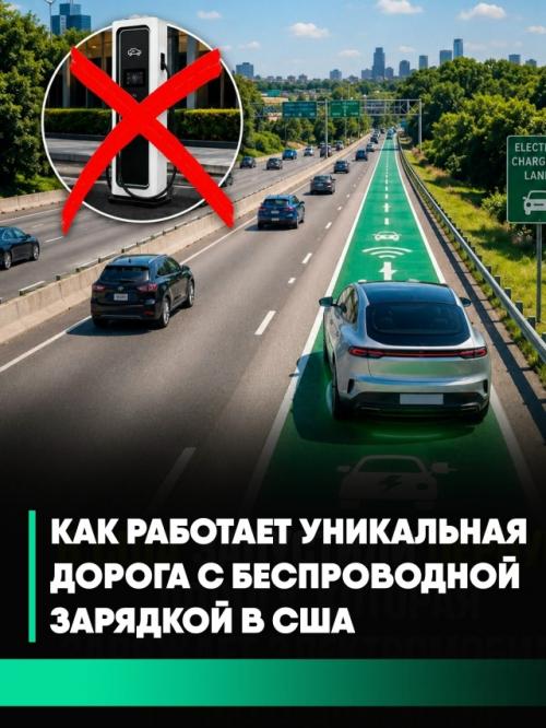 Первая дорога с беспроводной зарядкой электромобилей в Детройте появилась.

