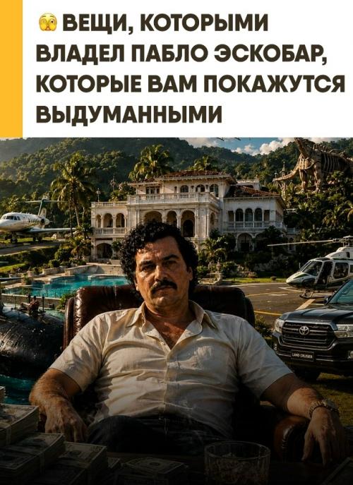 Богатство Пабло эскобара было настолько огромным, что многие истории о нём звучат как вымысел. 
