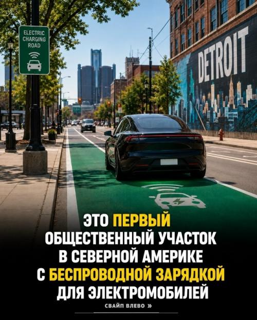 Первая дорога с беспроводной зарядкой электромобилей в Детройте появилась. 02