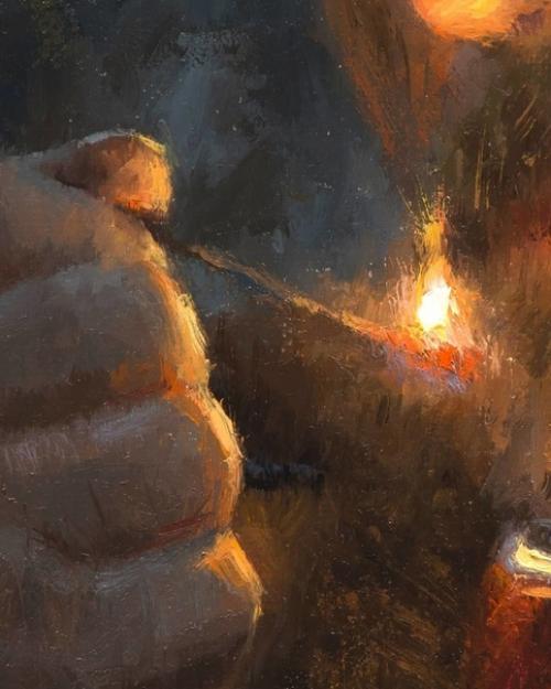 Картина Зимние Сумерки, 2019. 02