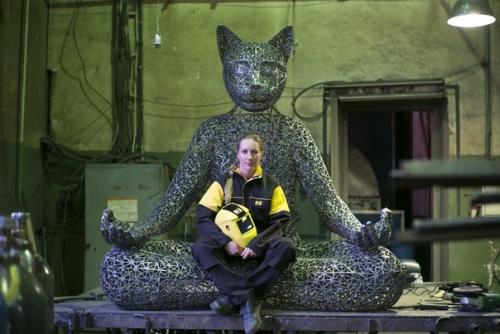 Медитирующий кот тихвами от сварщицы Алeксандры Ивлевой. 05