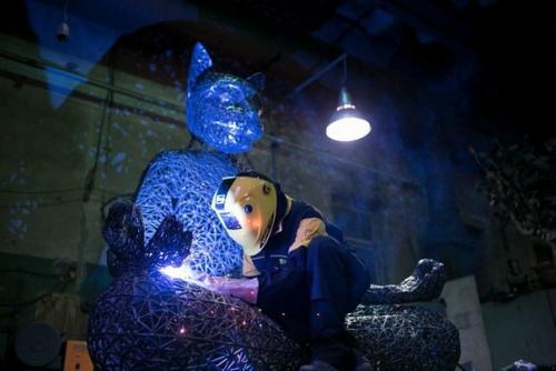 Медитирующий кот тихвами от сварщицы Алeксандры Ивлевой. 04