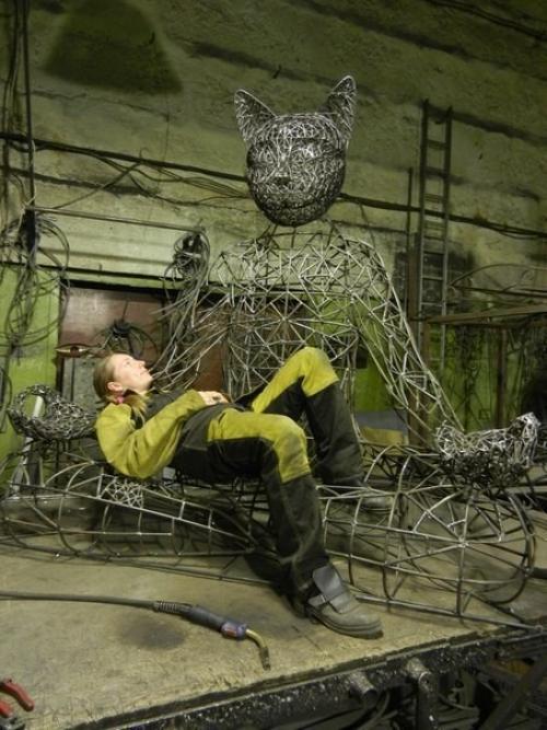 Медитирующий кот тихвами от сварщицы Алeксандры Ивлевой. 02